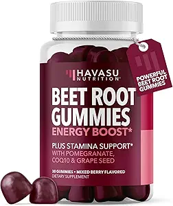 Arıt Root Gummies with COQ10 & Pomegranate - Erkekler ve Kadınlar için Nitrik Çimento Supplement - Endurance, Performans, Kurtarma - Vegan, Non-GMO, Gluten Free - Karma Berry Flavor, 30 Count