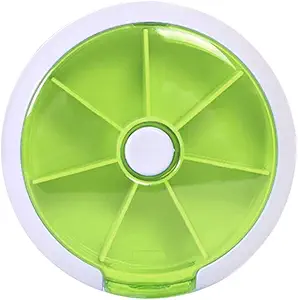 Pill Organizer Weekly,INVODA Pill Case 7 Day 3 Times Medicine Pill columns,Push Düğme Rotate Pill Planlayıcı 7 Karşılaştırmalı (1,Green)