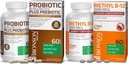 Bronson Probiotic 50 Δισεκατομμύρια CFU + προβιοτικό με εκχύλισμα πολυφαινολών μήλου & ανανά + μεθύλιο B12 5000 mcg Βιταμίνη Β12 μεθυλοκοβαλαμίνη