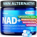 NAD+ Supplement - NMN Alternative with Liposomal NAD+, Trans Resveratrol, Manganese, Apigenin Plus Pterostilbene for Women and Men, Anti Aging Support