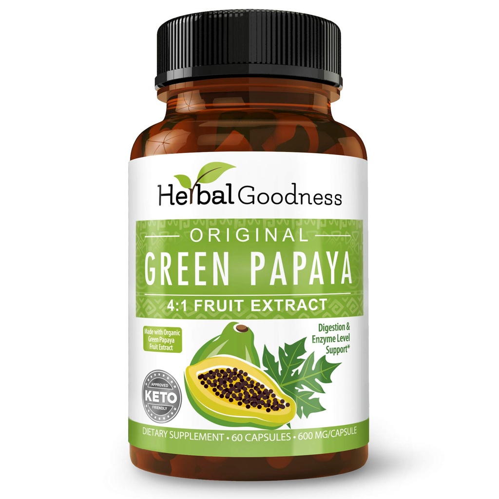 Yeşil Papaya Meyve Kapsülleri - Organik Papaya Enzymes with Prebiyotiks and Probiyotiks for Digestive Health - Super Digestive Enzymes, Immune Support- 60 Capsules, Made in the USA