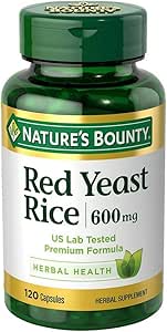 Nature's Bounty Red Yeast Rice 600 mg 120 Capsules (Pack of 2)