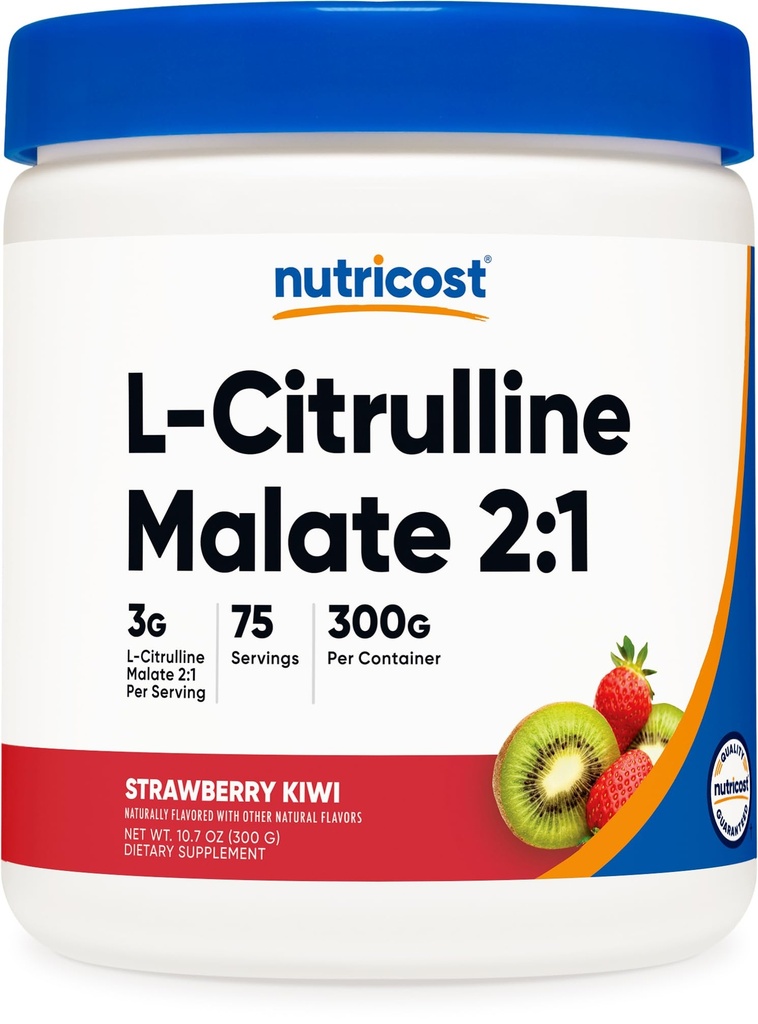Nutricost L-Citrulline Malate 2:1 (300 Grams) (Strawberry Kiwi)