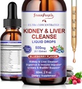 SPEOPLE Kidney Cleanse Detox & Tamir - 27-In-1 Kidney & Liver Drops ile 20:1 Cranberry Tür ve Chanca Piedra, Urinary Tract & Liver Desteği için Alkol Ücretsiz Supplement (2 Oz 1 Pack, Blueberry)