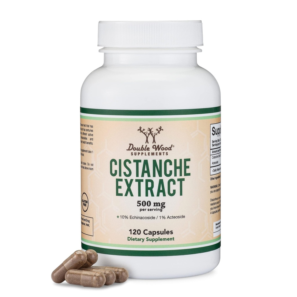 Cistanche Tubulosa Access 500 mg Per Service (120 Capsules) Cistanche testosteron Supplement for Men (Stin Echinacosides and Acteosides) Double Wood