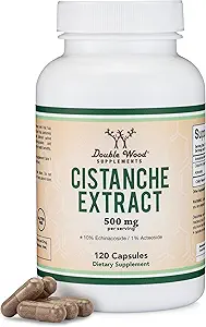 Cistanche Tubulosa Extract 500mg ανά Σερβίρισμα (120 κάψουλες) Cistanche Testosterone Supplement for men (Υποβλήθηκε σε Contain Echinacosides και Acteosides) by Double Wood