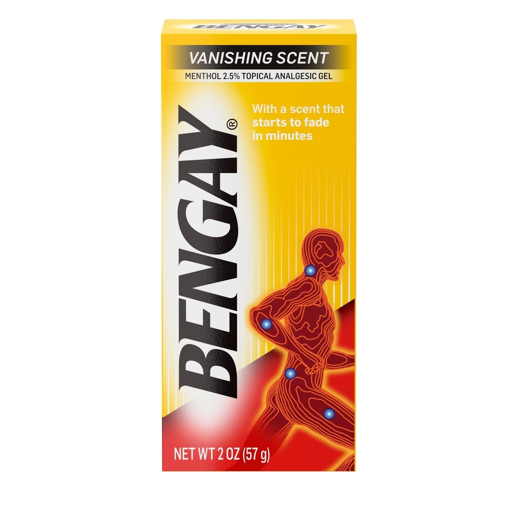 Ben Gay Vanish Scnt Size 2z Bengay Non-Greasy Vanishing Scent Pain Reliever Gel, Pack of 3