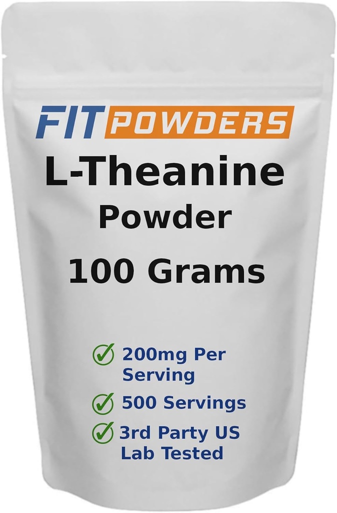 L-Theanine Toz 100% Pure, Non-GMO, Vegan, Gluten Free Theanine Toz Supplement (Multiple Dimensions) Mood and Cognitive, Stress Relief and Relaxation, Scoop dahil (100 Grams)