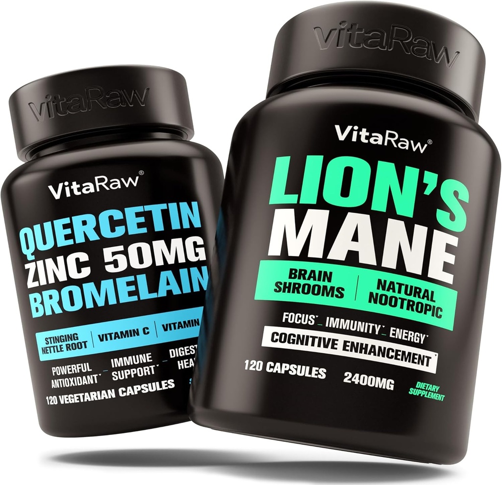 Organic Quercetin with Bromelain + Lions Mane Mushroom Capsules
