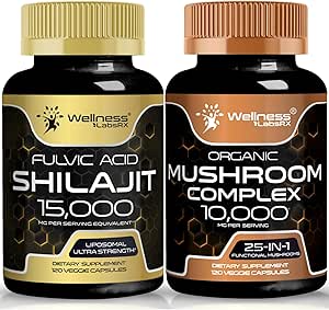 WELLNESS LABSRX Shilajit Capsules | Organik Mushroom Capsules