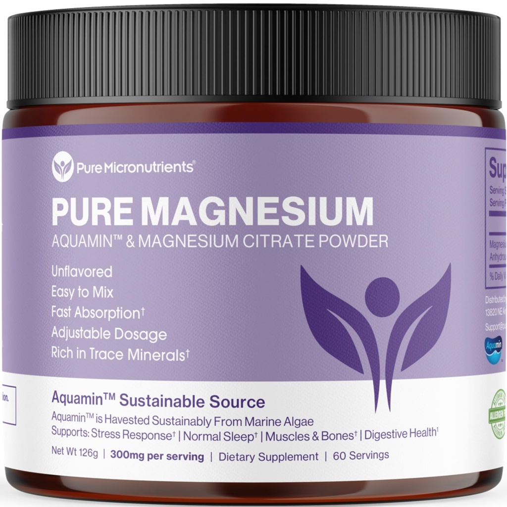 Saf Magnezyum Citrate Toz Uyku, Kas & Bone Health, Energy, Heart & Digestion. Unflavored Magnezyum Toz İçecek Mix, Vegan, 60 Hizmet