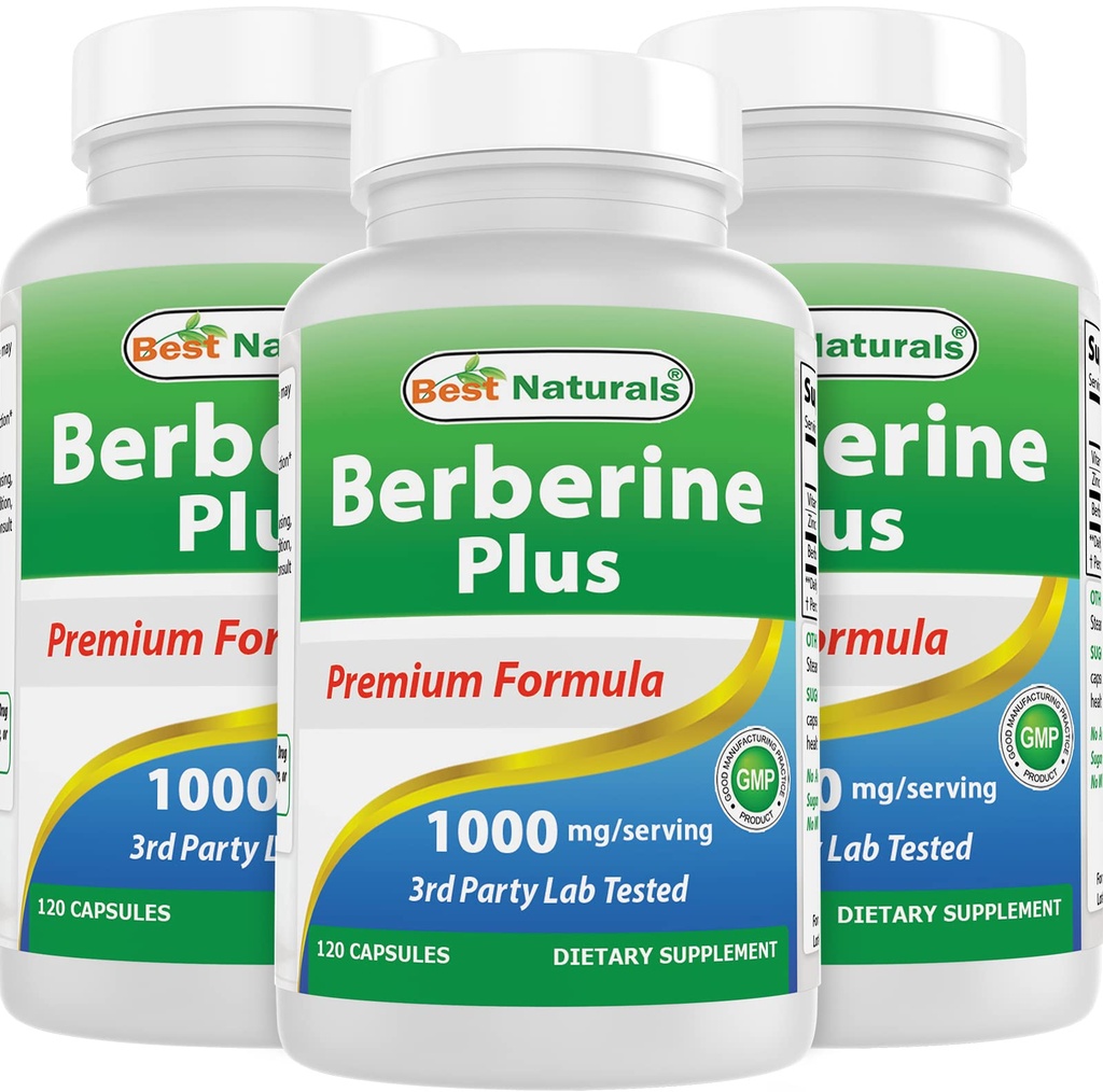 Best Naturals Berberine Plus 1000 mg/Serving 120 Κάψουλες (120 Count (Pack of 3))