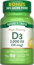 Nature's Truth Vitamin D3 2000 IU Softgels for Adults 