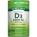 Nature's Truth Vitamin D3 2000 IU Softgels for Adults 