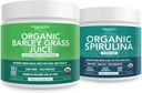 Triquetra Health Organic Spirulina Toz 8 oz. Plus Organik Barley Grass Juice Toz 5.3 oz.