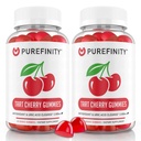 PUREFINITY Tart Cherry Gummies – Uric Acid Flush για κοινή ανακούφιση & ανάκτηση, εκχύλισμα ακατέργαστου χυμού Αντιοξειδωτικό – Μη ΓΤΟ, Χωρίς γλουτένη, Vegan, 60 Count (Pack of 2)