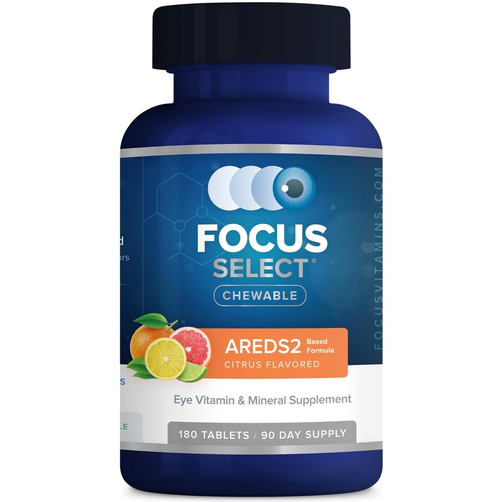 Focus Select AREDS2 Based Chewable Eye Vitamin-mineral Supplement - AREDS2 Based Supplement for Eyes (180 ct. 90 Day Supply) Εσπεριδοειδή Γεύσεις AREDS2 Based Eye Chewable - AREDS2 Low Zinc Formula