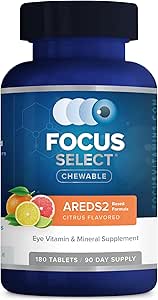 Focus Select AREDS2 Based Chewable Eye Vitamin-mineral Supplement - AREDS2 Based Supplement for Eyes (180 ct. 90 Day Supply) Εσπεριδοειδή Γεύσεις AREDS2 Based Eye Chewable - AREDS2 Low Zinc Formula