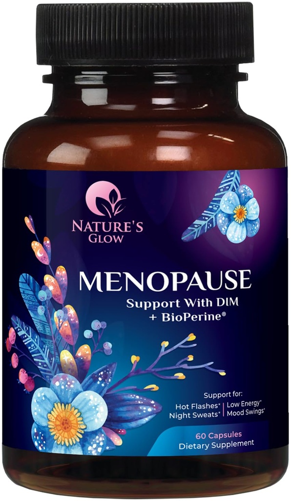DIM ile Kadınlar için Menopause Supplements - Kadınlar için Doğal Hormon Destek, Menopause Relief and Balance Antioksi for Energy & Skin Health, Hot Flashes and Night Sweats Support - 60 Capsules and Night Sweats