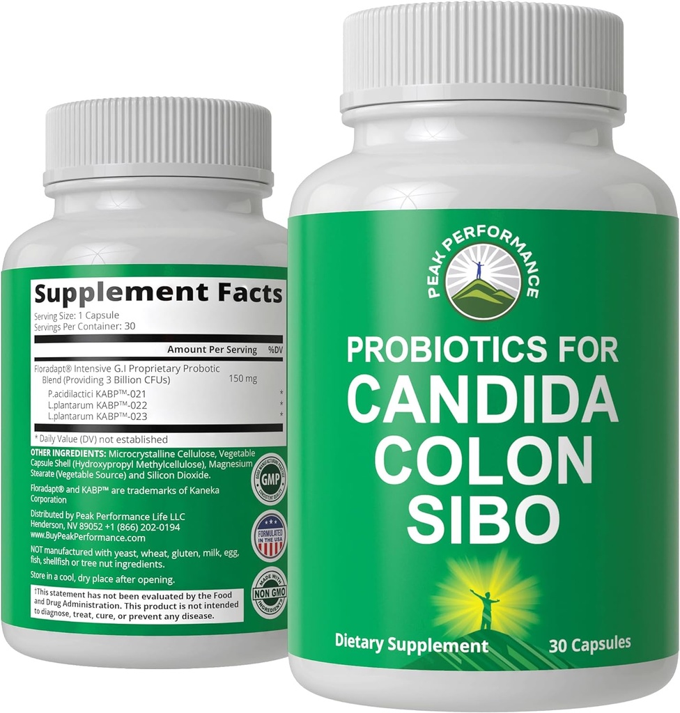 Candida, Colon Cleanse, IBS ve SIBO Desteği için probiyotikler. Doktor önerilen Perrietary Microbiome Probiyotik Supplement. Gut Health ve Overgrowth Treatment Capsules for Women & Men