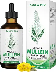Mullein Drops for Lungs - Mullein Leaf Extract - Support Lung Cleanse & Respiratory Function for Healthy Breathing - Natural Supplement, Tincture Drops | Non-GMO, Vegetarian | 4 oz 120ml