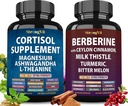 StrongVit Cortisol Supplement & Berberine Complex Bundle (120 Capsules)