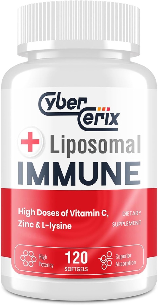 Gelişmiş Liposomal Immune Supplement, L-Lysine 1.500 mg ile Kompleks, Vitaminler, Mineraller ve Herbal Türleri, Erkekler ve Kadınlar için Kapsamlı Günlük Sağlık Toplantısı - 120 Capsules