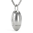 Football Shape Pill Holder Necklace Keychain Titanium Nitro Pill Case for Men Women Small Waterproof Pill Holder for Emergency Aspirin, Pill Container W/Chain Gifts Stocking Stuffers