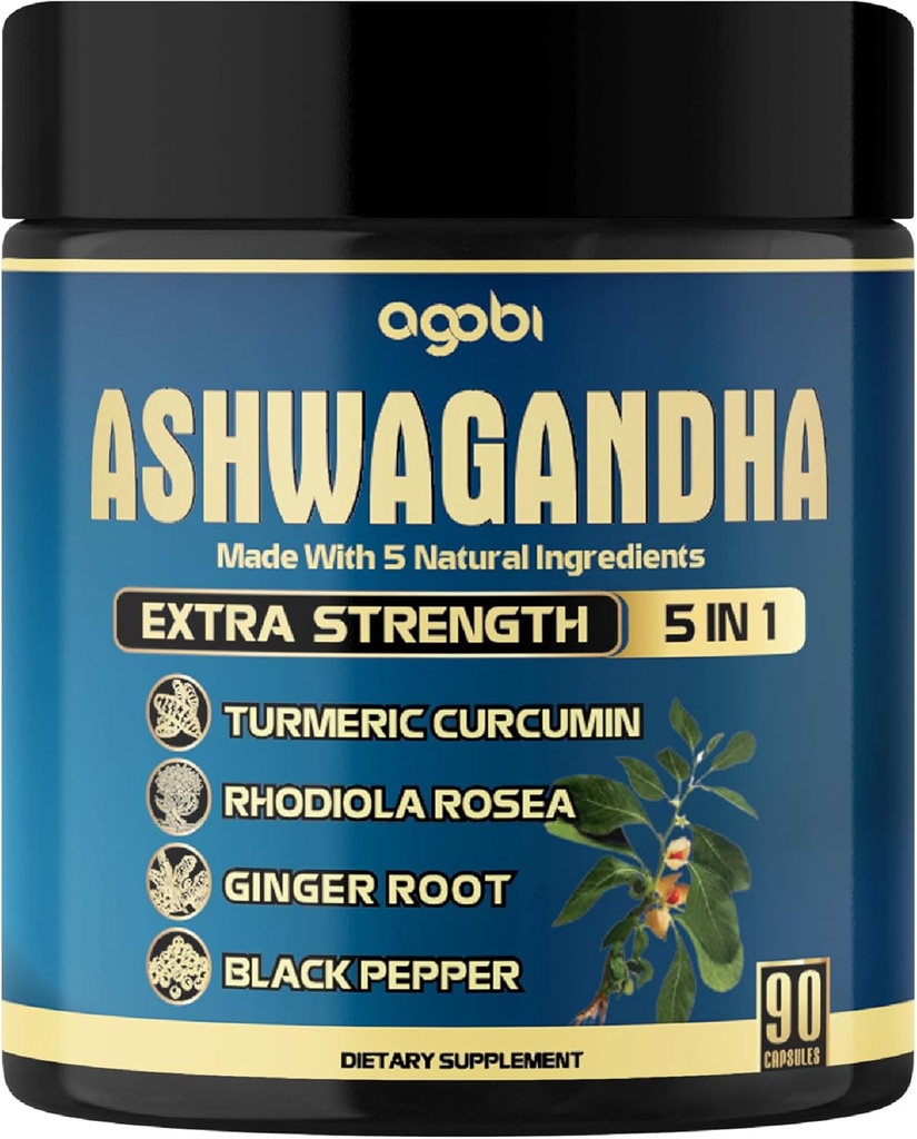 agobi Ashwagandha Συμπληρώματα Κάψουλες - 90 Μετρήσεις για 3-Month Supply