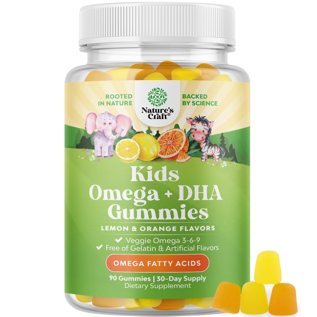 Παιδιά DHA Omega 3 Gummies για τα παιδιά - Delicious Fish Free DHA Omega 3 Gummies με χορτοφάγους 6 9 για το Vision Brain & Anunity - μη ΓΤΟ συμπλήρωμα ψάρια & γλουτένη Δωρεάν 1 μήνα