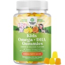 Çocuklar için DHA Omega 3 Gummies - Balık Free DHA Omega 3 Gummies with Vegetarian 6 9 for Vision Brain & Immunity - Non GMO Supplement Fish & Gluten Free 1 ay