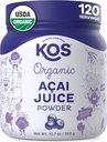 KOS Organik Acai Juice Toz - USDA sertifikalı Organik, Bitki bazlı Superfood Antioksis, Superberry from Brazil, Great for Smoothies and Bowls, 0g Sugar, Vegan, Gluten-Free, Non-GMO - 120 Servisler