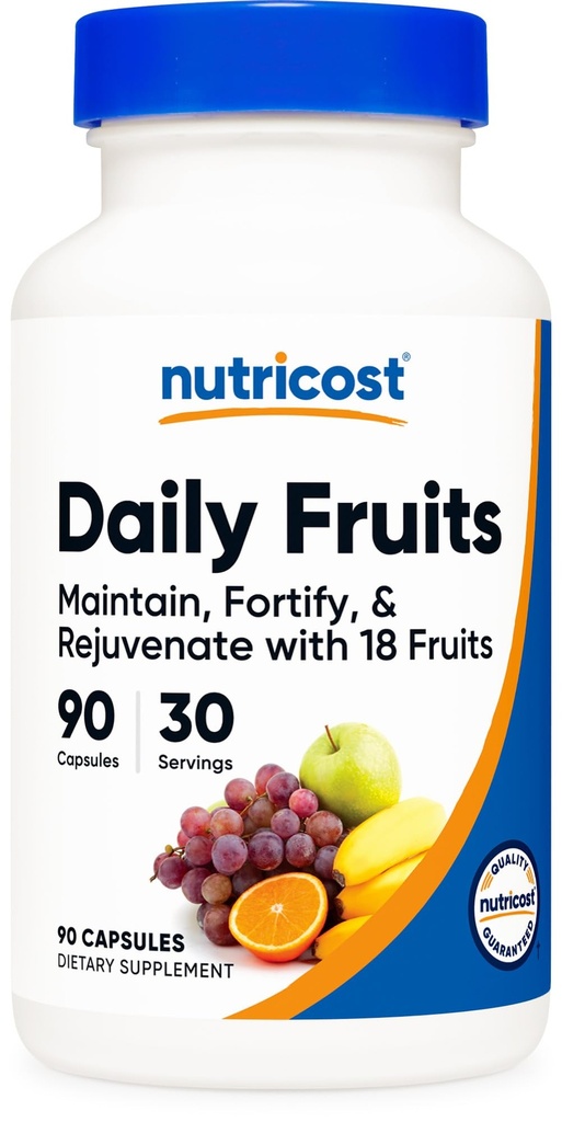 Nutricost Daily Fruits (18 Fruits Blend) 90 Capsules - Gluten-Free, GMO-Free, 30 Servings