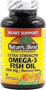 Fish Oil της Φύσης 1760 mg Ωμέγα 3 Επιπλέον Δύναμη - 60 Softgels