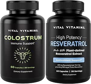 Βιταμίνες Vital Colostrum Κάψουλες με Βιταμίνη C, Ψευδάργυρος + Καψάκια ρεσβερατρόλης