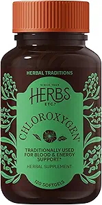 Herbs Etc. ChlorOxygen Chlorophyll Inter - Aids Health Blood Circulation - High-Altitude Environment Support - Energy Support - 120 Softgels (120 Hizmet)
