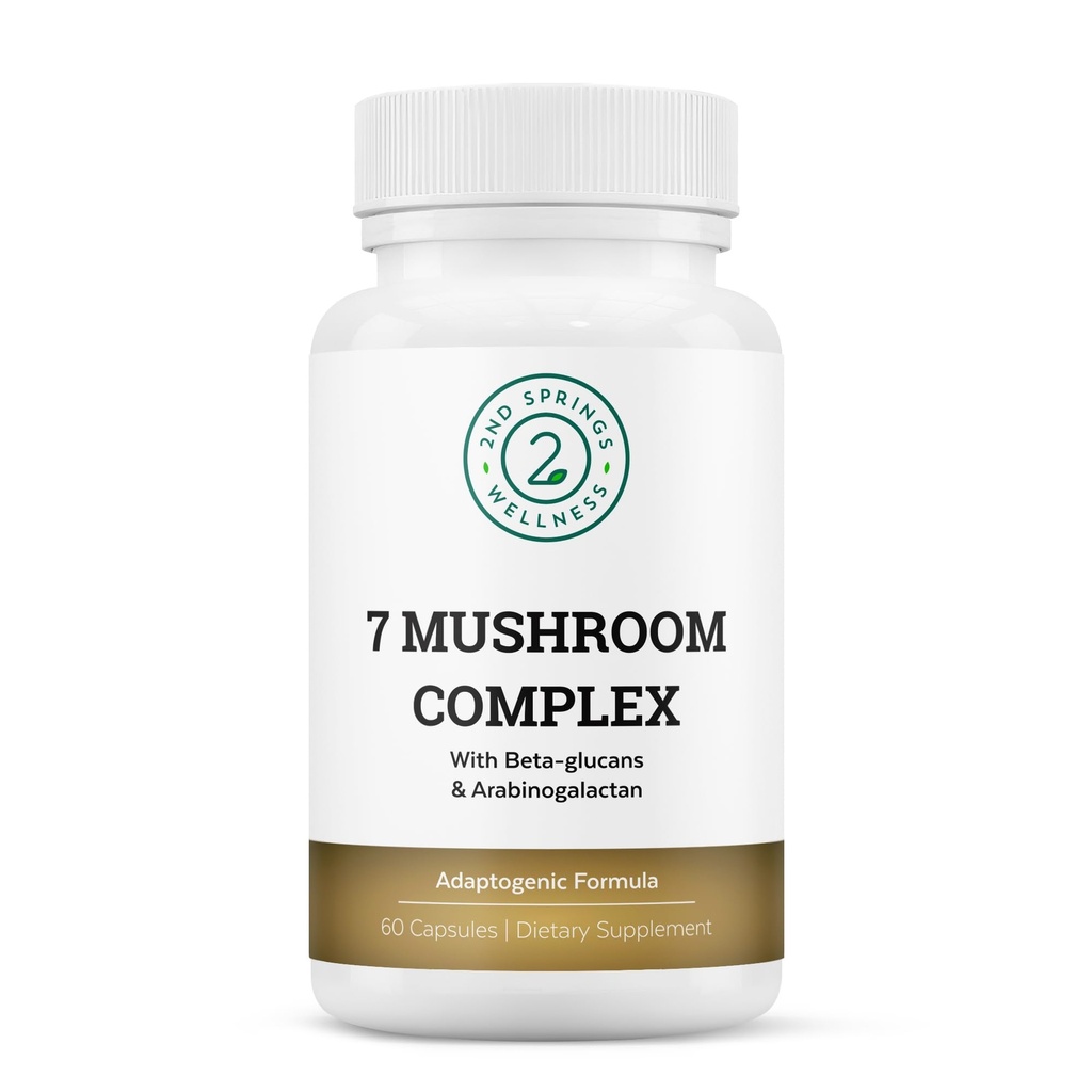 Organik Mushroom Kompleksi - 7 Mushroom Mix Immune Support Nootropic & Cognitive Health Supplement with Organic Lion's Mane, Chaga, Maitake, Shiitake, Reishi, Türkiye Tails, Cordyceps Mix