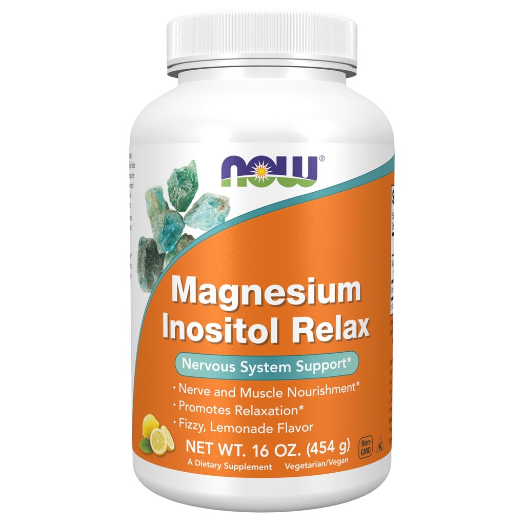 Şimdi Gıdalar Tamamlar,powder Inositol Relax, Nervous System Support*, Fizzy Lemonade Flavor, 16-Ounce