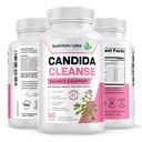 Candida Cleanse Supplement for Balance & Support, Candidase Detox, Women & Men. Gut Health & Flora, PH Level, Intestinal Health. Lactospore® Probiyotiks. Anti Yeast Overgrowth W/ Oregano, Caprylic Acid