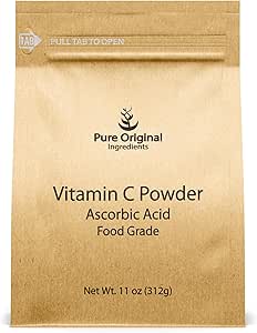 PURE αρχικά ΣΥΣΤΑΤΙΚΑ Βιταμίνη C σκόνη, 11 oz, Ασκορβικό οξύ