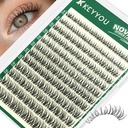 KEYYOU Spider Lash Clusters Flora Nova Wispy Eyelash Clusters Natural D Curl 8-16mm Clusters Eyelash Extension Ultra Thin Band Spider Lashes for Daily Makeup