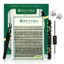 Lash Clusters Kit Natural 144pcs 8-16MIX Lash Extension Kit Wispy Lash Clusters C curl with Bond and Seal,Remover,Applicators for DIY Fluffy Eyelash Clusters at Home (KY05 Kit)