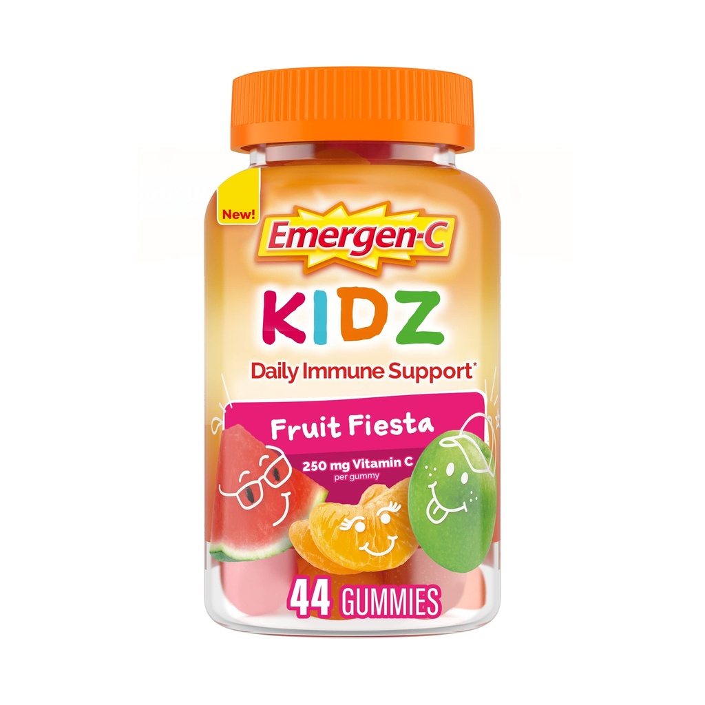 Emergen-C Kids Daily Immune Support Dietary Supplements, Flavored Gummies with Vitamin C and B Vitamins, Fruit Fiesta Flavored Gummies, Back to School Essentials - 44 Count