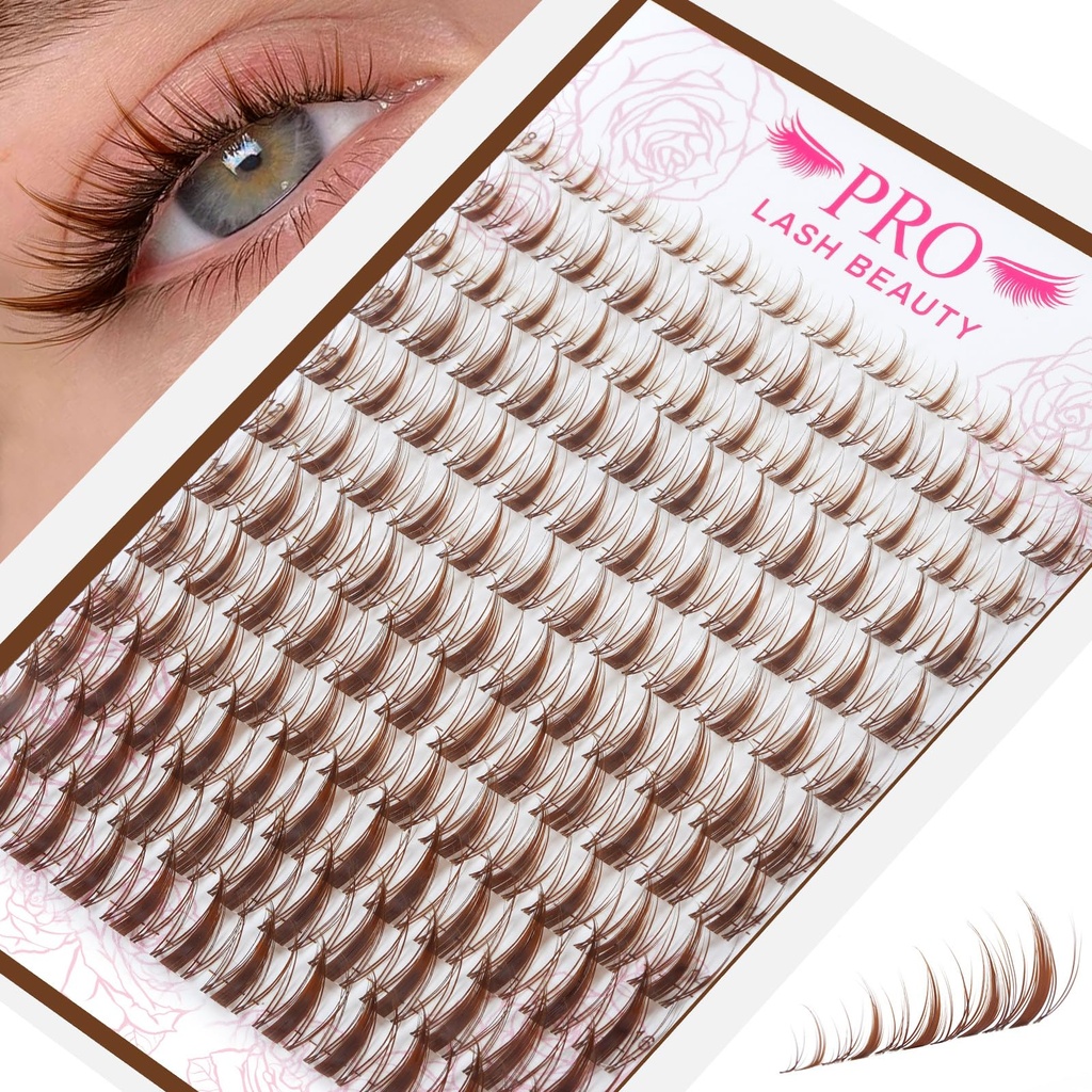 Brown Lash Clusters Fairy Lash Extensions Wispy Eyelash Clusters Lashes Clusters for Everyday Wear Beginner Friendly Dark Brown Cluster Eyelash Extensions(Fairy,8-16mix)