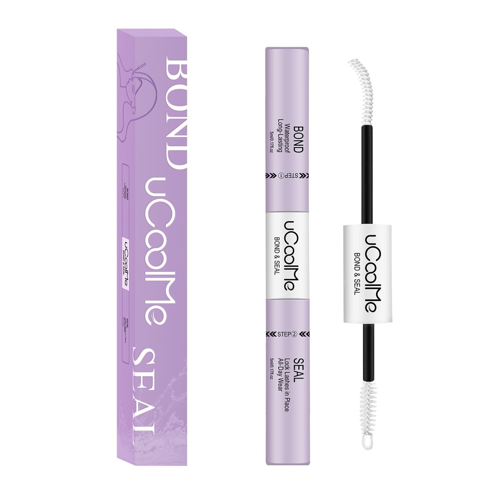uCoolMe Lash Bond and Seal Waterproof 10ML for Lash Clusters 144Hours SuperStrong Long-Lasting Non-Irritating Eyelash Glue for DIY at Home(White,10ML)