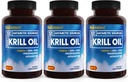 BioEmblem 3 Pack Antarktika Krill Oil 1000mg Softgels, Omega-3s Oil with High Levels of EPA + DHA, Astaxanthin ve Phospholipids, Supports Brain Health, 180-Count Non-GMO, Gluten Free, 90 Days Supply