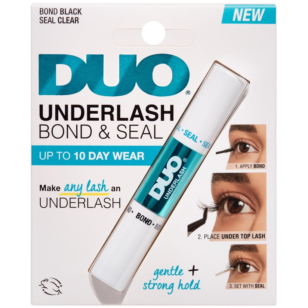 DUO Lash Cluster Glue, Lash Bond and Seal Strong Hold for Eyelash Clusters | Dual-Ended Applicator Adhesive Delivers Precise Bonding and Sealing, Waterproof, Long-Lasting for DIY Cluster Lashes