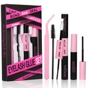Lash Bond And Seal, Remover, Tweezers Kit Long-Lasting, Waterproof For DIY Eyelash Extension At Home Use Beginners Friendly Kit 4-in-1