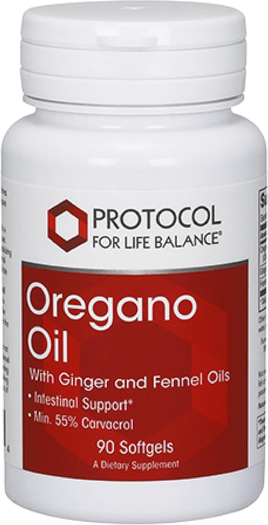 PROTOCOL FOR LIFE BALANCE Oregano Oil 0.2 mL - Intestinal Support - En az 55% Carvacrol - Ginger & Fennel Oil - Süt Free & Egg Free - 90 Softgels