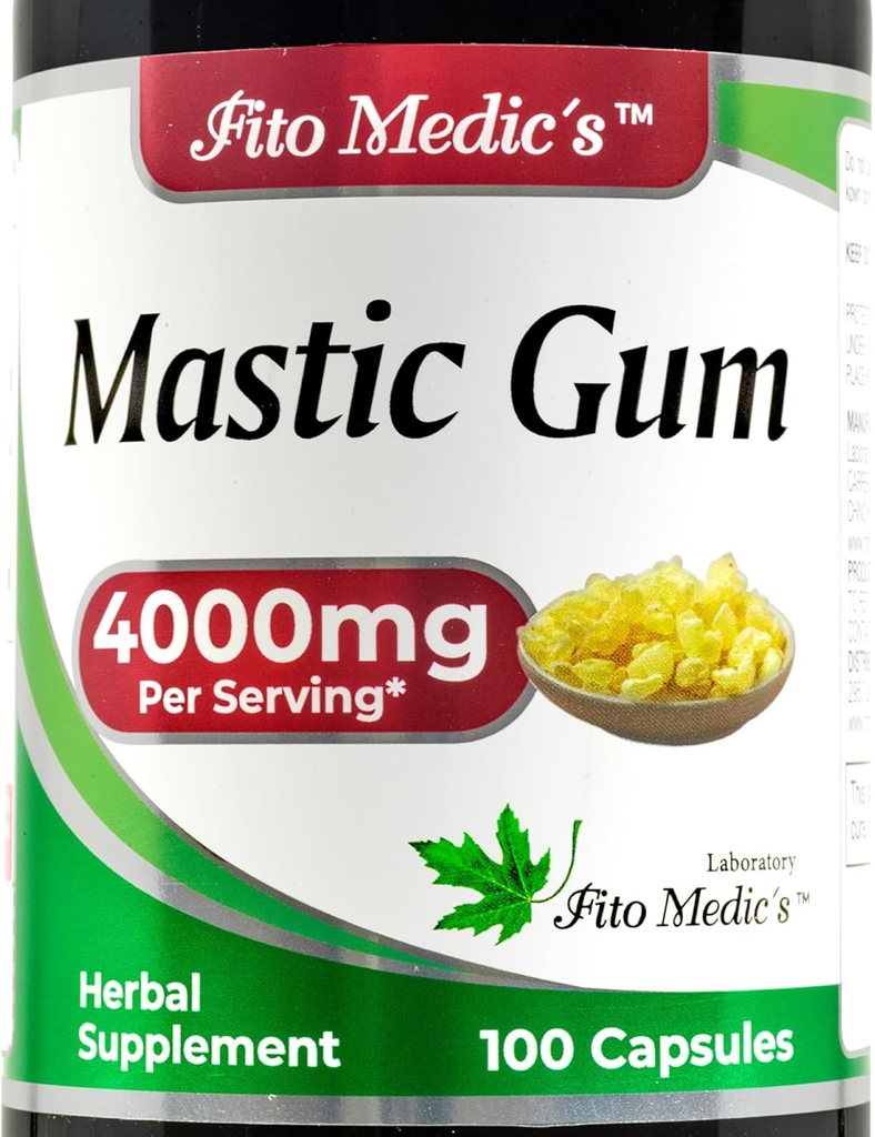 FITO MEDIC'S Labs - Mastic Gum - 4000 mg per Service- Supporting Stomach, Duodenal & Oral Health, Ultra yüksek Abhidrorpsiyonlar.